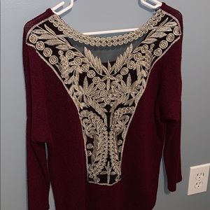 Charlotte Russe Laced See Through Open Back Top